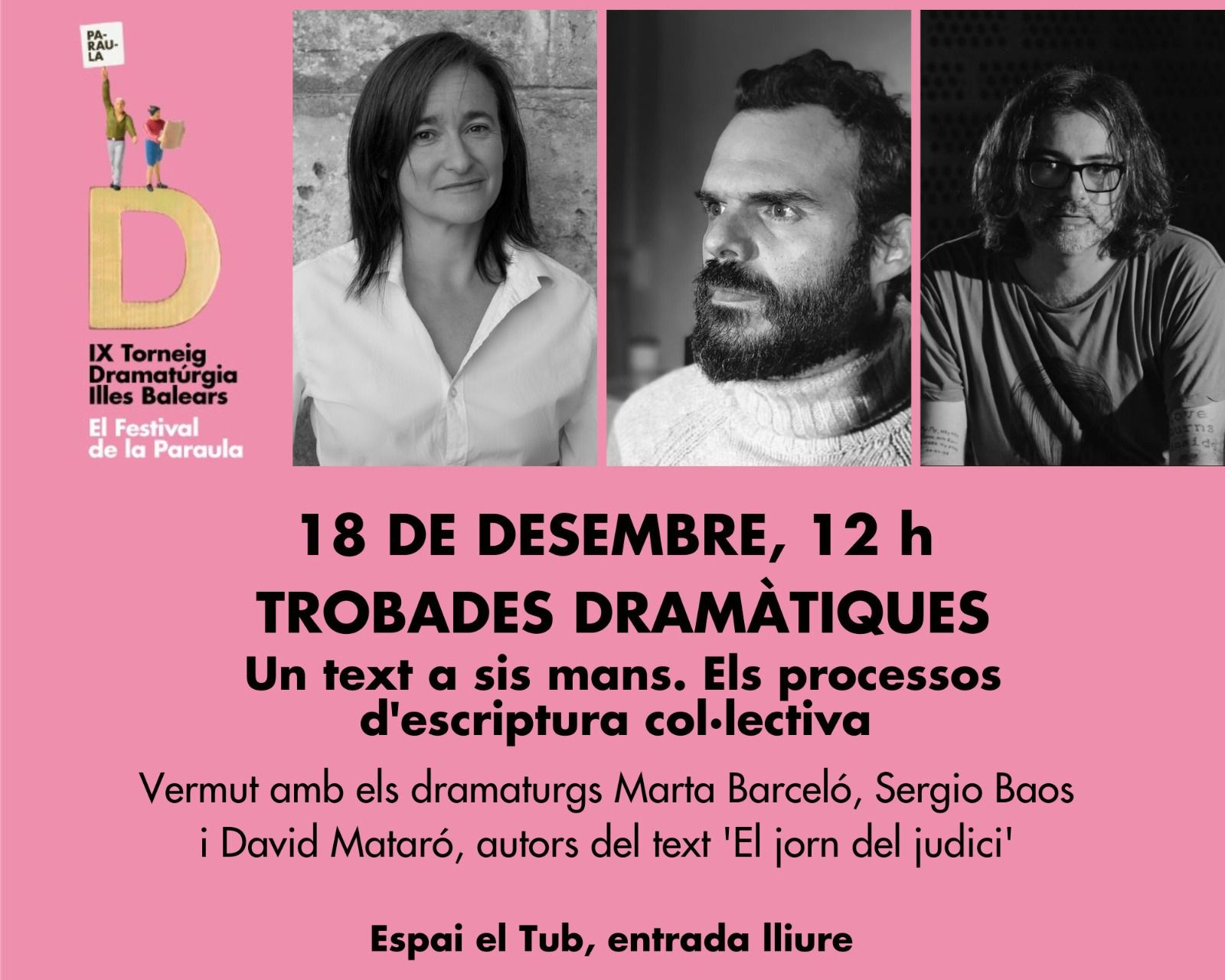 ‘Trobada Dramàtica’ amb Marta Barceló, Sergi Baos i David Mataró